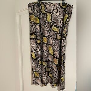Universal Standard Snake Print Skirt with Yellow, Green, Brown and Black Accents